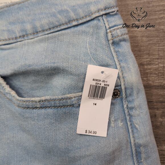 Old Navy Sky hi A Line Denim Shorts Size 14 - Picture 2 of 7